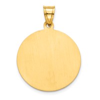 14K Polished and Satin Hollow Saint Jude Thaddeus Medal Round Pendant view 4