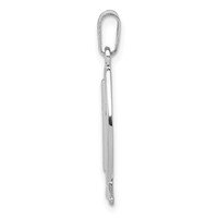 14K White Gold Cross Ichthus Fish Pendant view 2