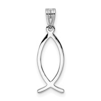 14K White Gold Ichthus Fish Pendant view 4