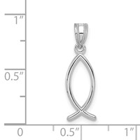 14K White Gold Ichthus Fish Pendant view 3