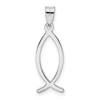 14K White Gold Ichthus Fish Pendant view 4