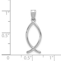 14K White Gold Ichthus Fish Pendant view 3