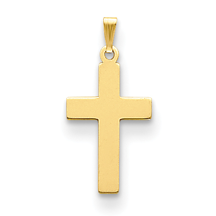 14K Polished Cross Charm (XR528)