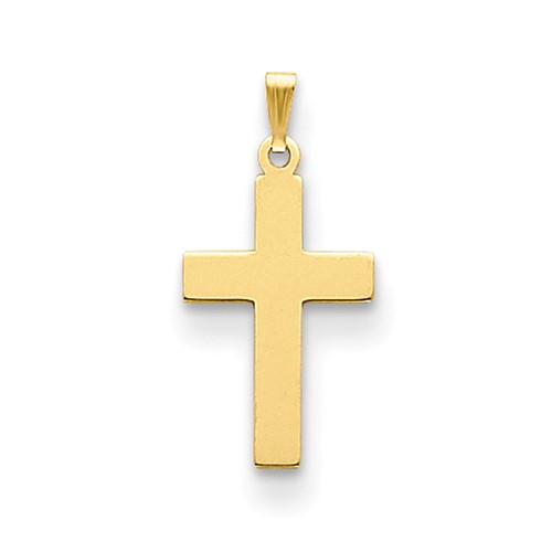 14K Yellow Gold Polished Cross Charm