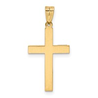 14K Yellow Gold Large Polished Cross Charm view 4