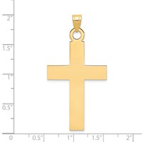 14K Yellow Gold Large Polished Cross Charm view 3