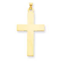 14K Yellow Gold Large Polished Cross Charm view 1