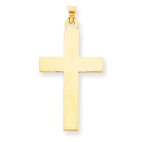 14K Yellow Gold Large Polished Cross Charm