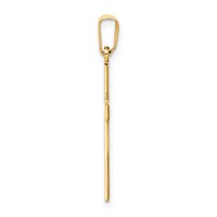 14K Yellow Gold Polished Laser Etched Cross Charm view 2