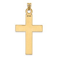 14K Yellow Gold Polished Laser Etched Cross Charm view 4