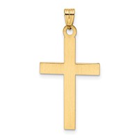 14K Yellow Gold Laser Etched Cross Charm view 4