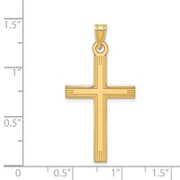 14K Yellow Gold Laser Etched Cross Charm view 3