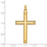 14K Laser Etched Cross Charm view 3