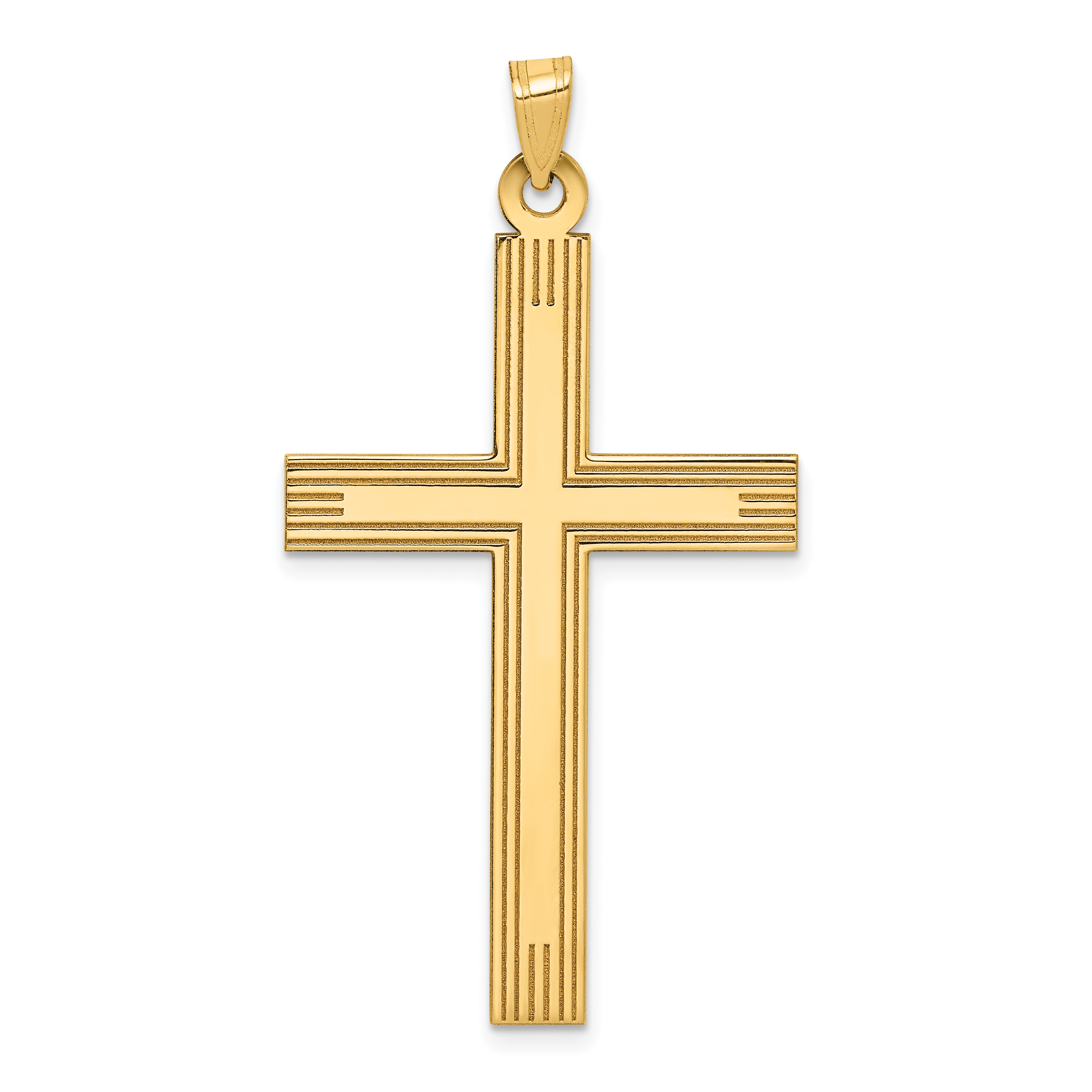 14k Laser Etched Cross Charm (XR543)