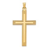 14K Laser Etched Cross Charm view 1