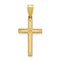 14K Yellow Gold Cross Charm view 1