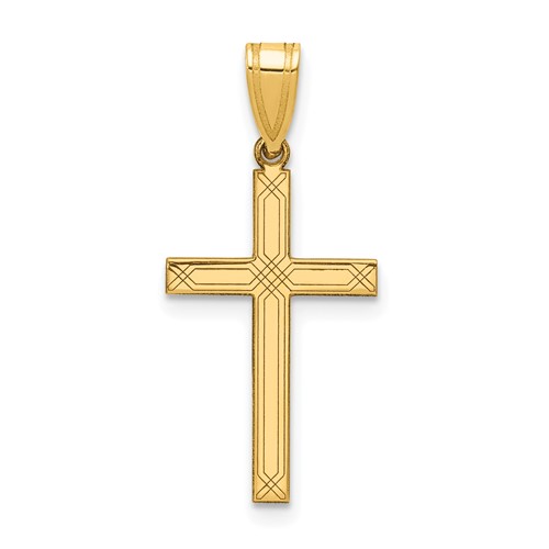14K Yellow Gold Cross Charm