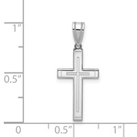14K White Gold Cross Pendant view 3