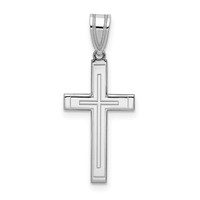 14K White Gold Cross Pendant view 1