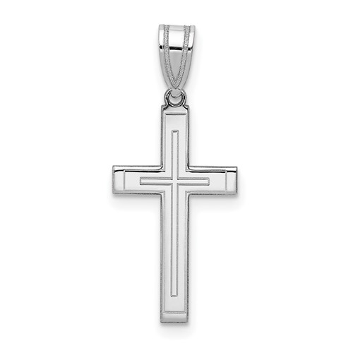 14K White Gold Cross Pendant