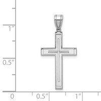 14K White Gold Cross Pendant view 3