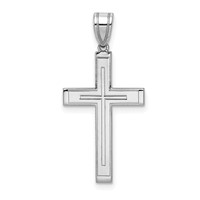 14K White Gold Cross Pendant view 1