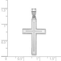 14K White Gold Cross Pendant view 3