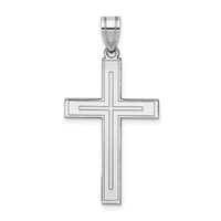 14K White Gold Cross Pendant view 1