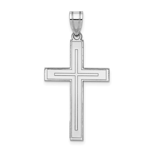 14K White Gold Cross Pendant