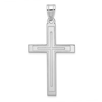 14K White Gold Cross Pendant view 1