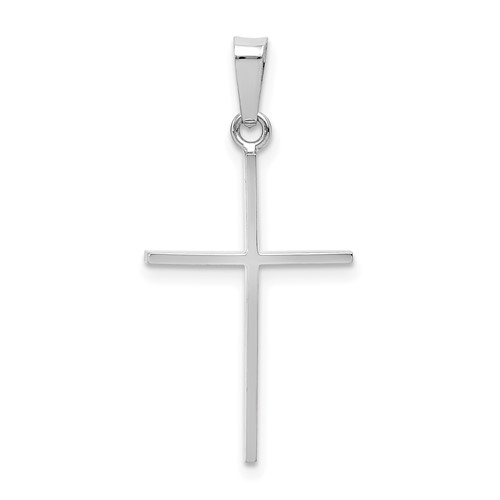 14K White Gold Cross Charm