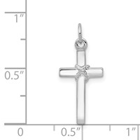 14K White Gold Cross Charm view 3