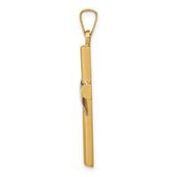 14K Two-Tone Hollow Cross Charm with Drape view 2