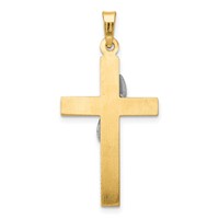 14K Two-Tone Hollow Cross Charm with Drape view 4