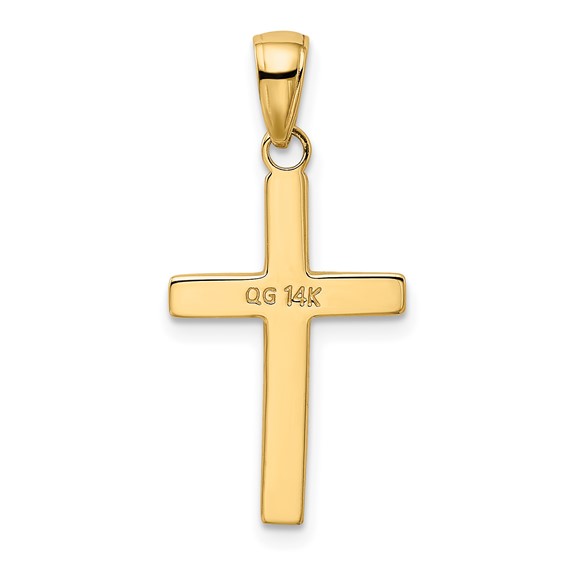 Gold Polished Latin Cross Pendant