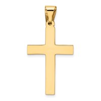 14K Yellow Gold Polished Cross Pendant view 3