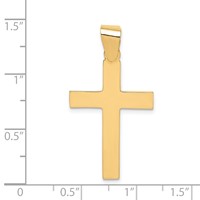 14K Yellow Gold Polished Cross Pendant view 4