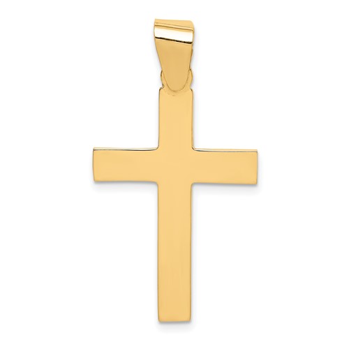 14K Yellow Gold Polished Cross Pendant