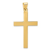 14K Yellow Gold Polished Cross Pendant view 4