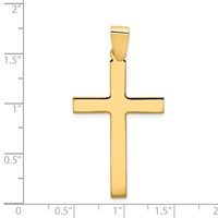 14K Yellow Gold Polished Cross Pendant view 3