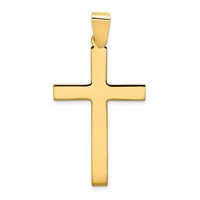 14K Yellow Gold Polished Cross Pendant view 1
