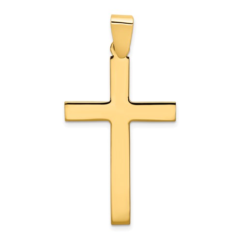 14K Yellow Gold Polished Cross Pendant