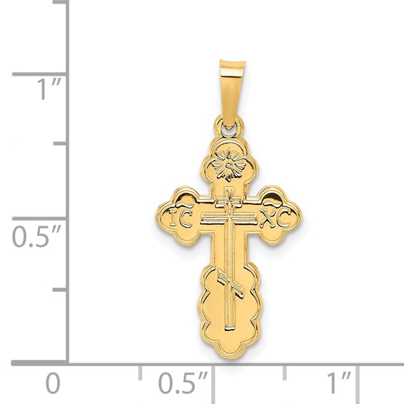 Gold Eastern Orthodox Cross Pendant