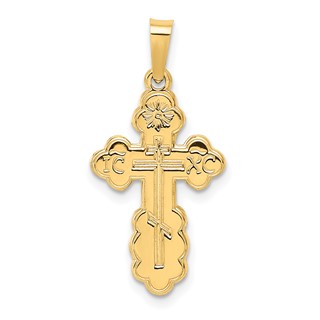 Gold Eastern Orthodox Cross Pendant
