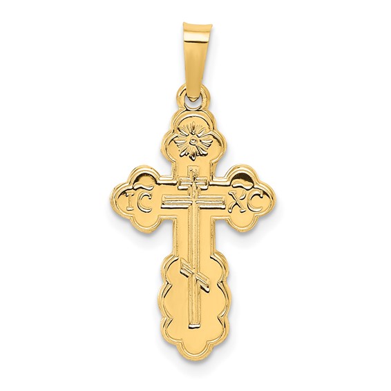 Gold Eastern Orthodox Cross Pendant