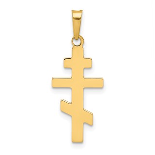 Gold Eastern Orthodox Cross Pendant