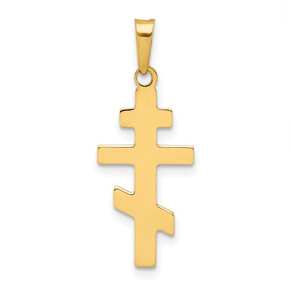 Gold Eastern Orthodox Cross Pendant