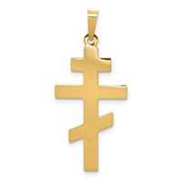 14K Yellow Gold Polished Eastern Orthodox Cross Charm view 4