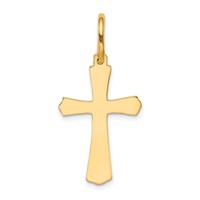 14K Yellow Gold Polished Cross Charm view 1