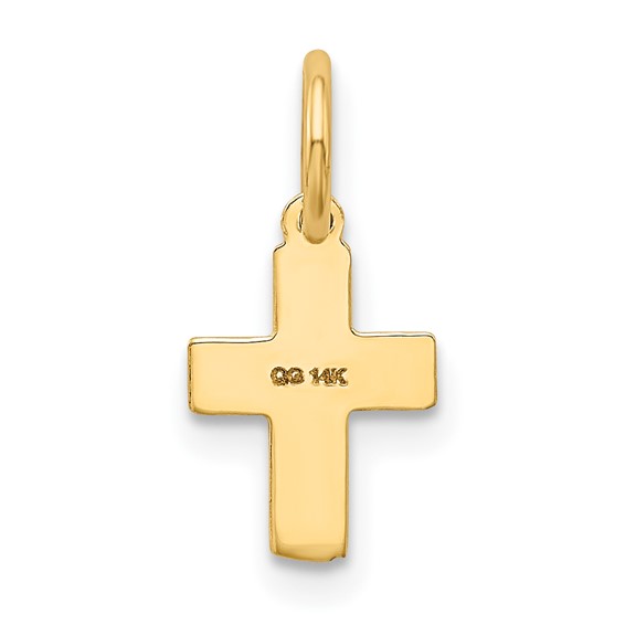 14K Floral Cross Charm